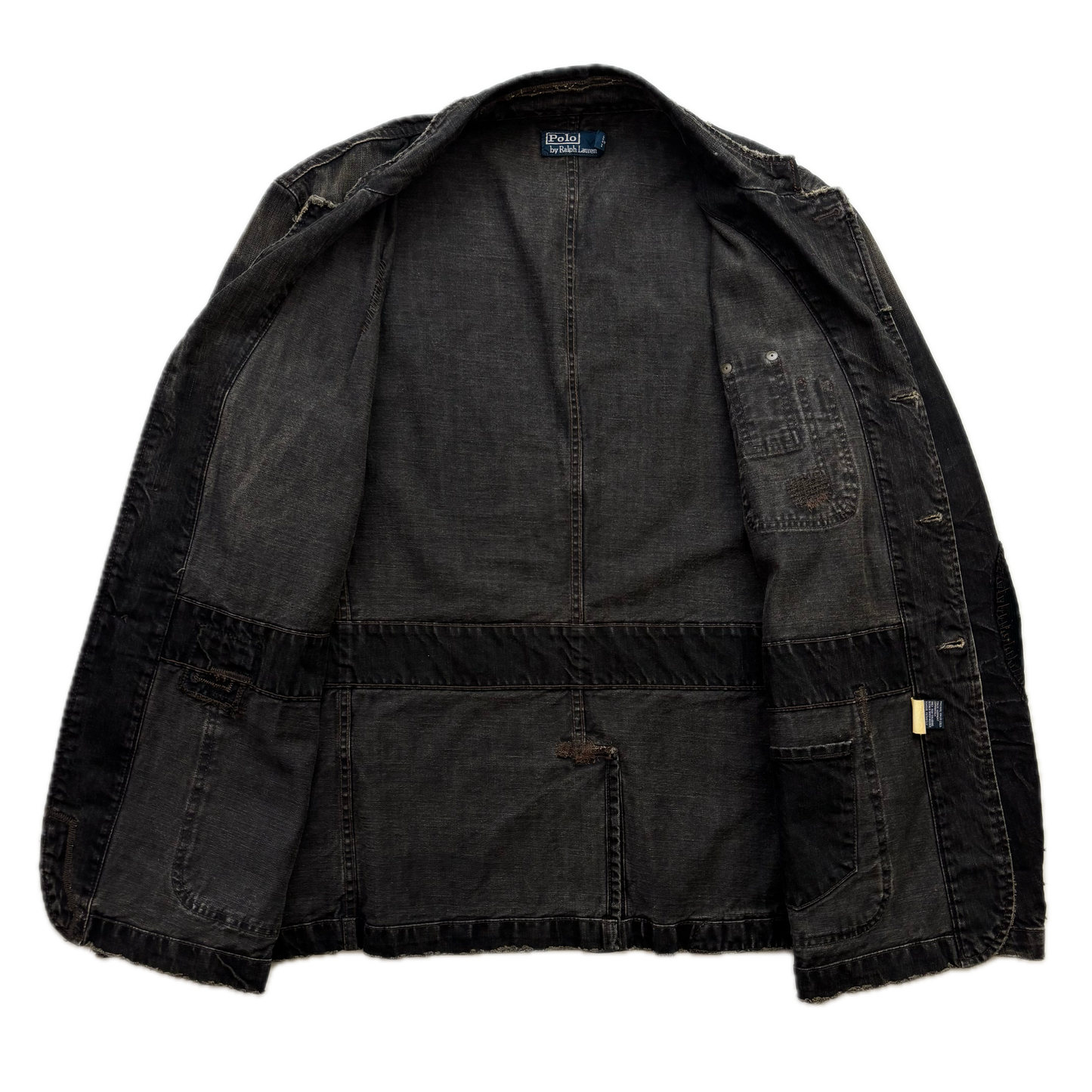 Polo Ralph Lauren Distressed Denim Sports Coat Patchwork Jacket - XL