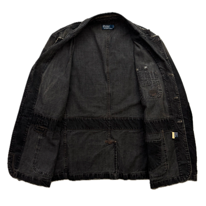 Polo Ralph Lauren Distressed Denim Sports Coat Patchwork Jacket - XL
