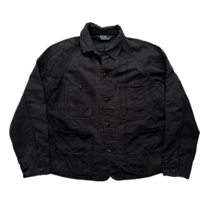 Polo Ralph Lauren Distressed Black Denim Chore Jacket - XL