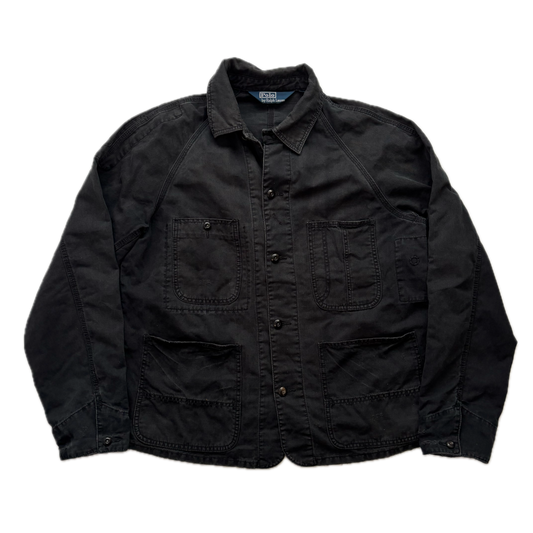 Polo Ralph Lauren Distressed Black Denim Chore Jacket - XL