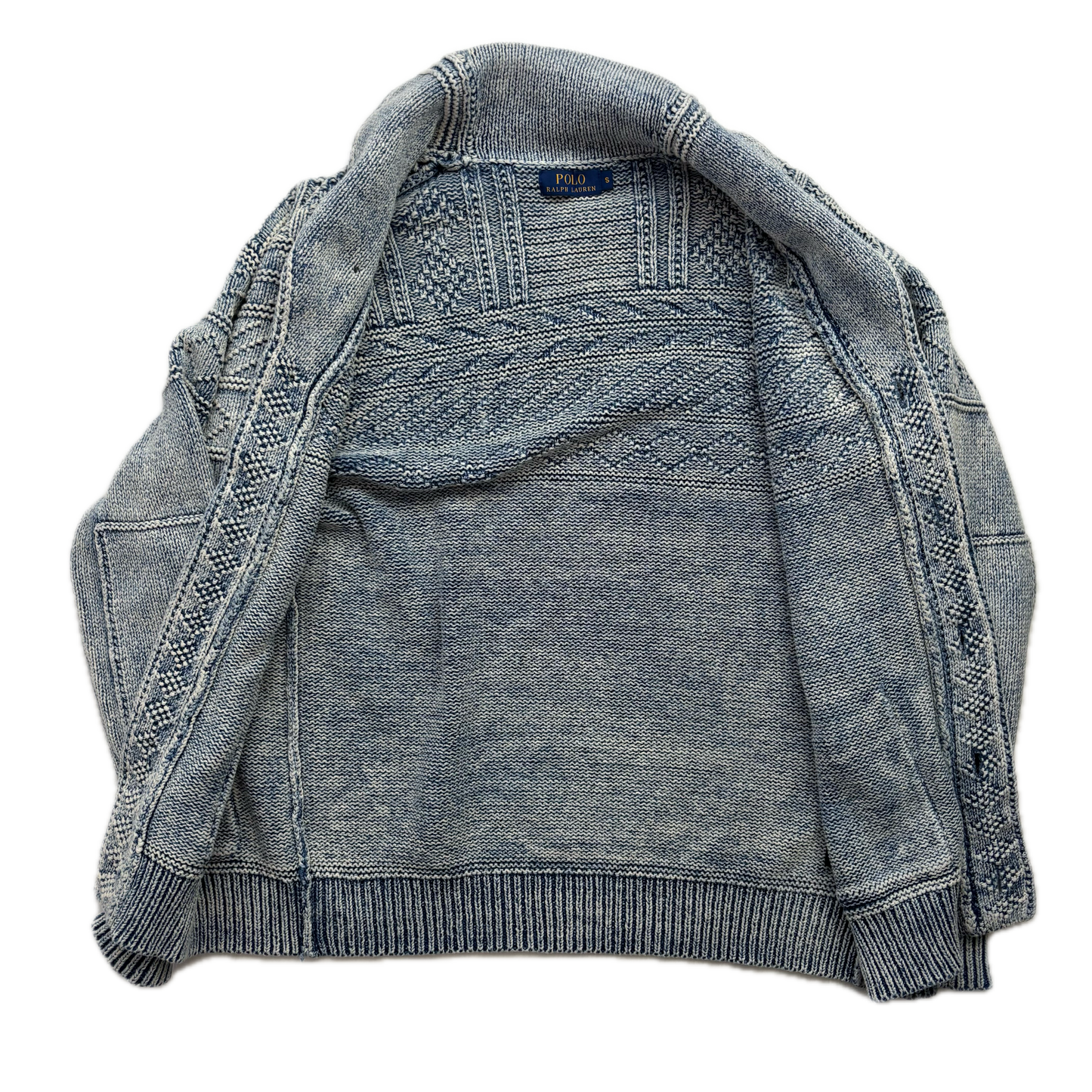Polo Ralph Lauren Arran Knit Cardigan Faded Blue Indigo (Cotton) - S