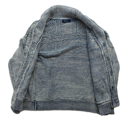 Polo Ralph Lauren Arran Knit Cardigan Faded Blue Indigo (Cotton) - S