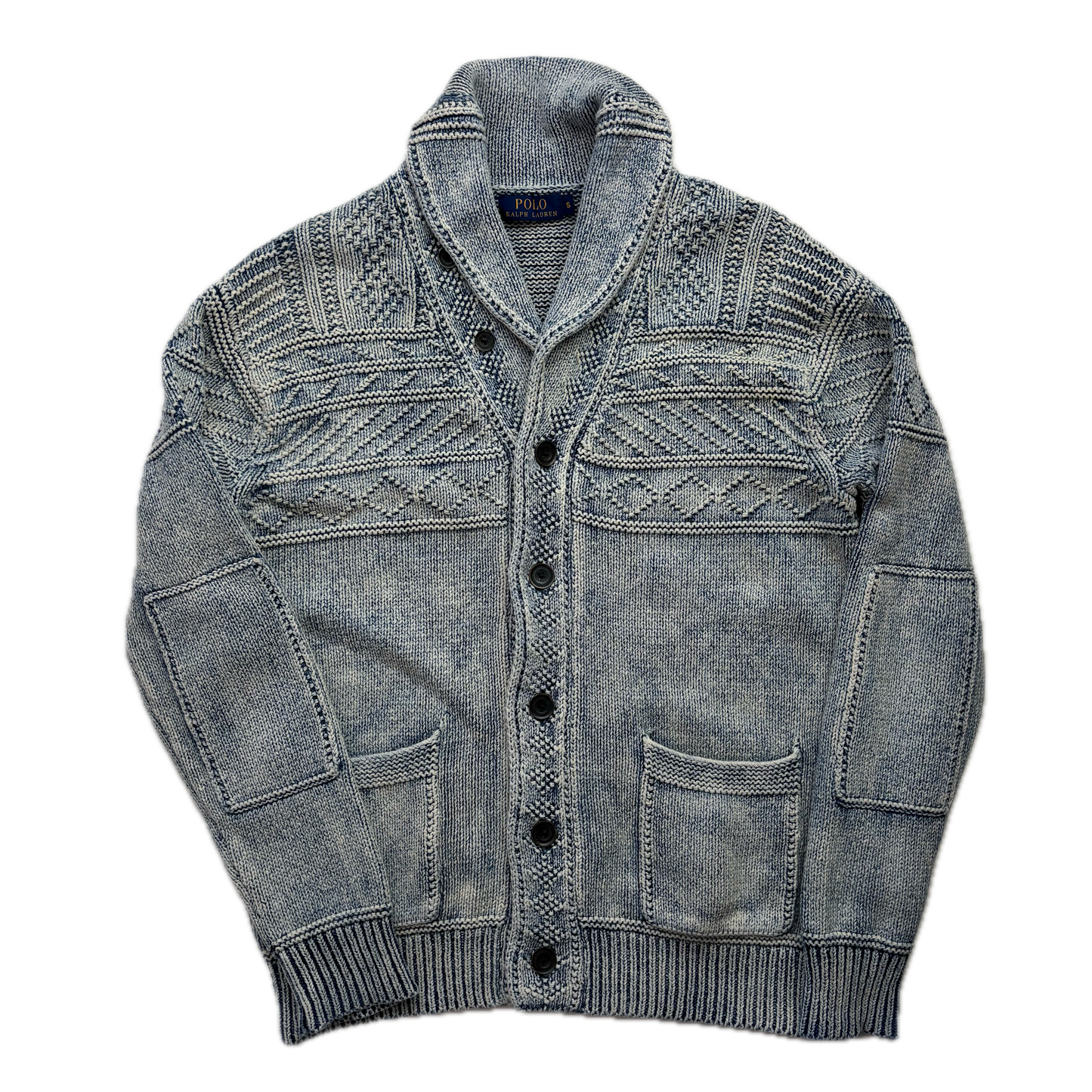 Polo Ralph Lauren Arran Knit Cardigan Faded Blue Indigo (Cotton) - S