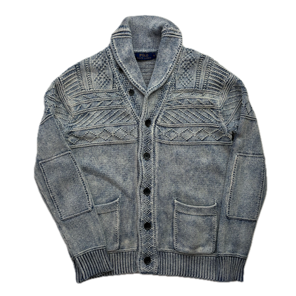 Polo Ralph Lauren Arran Knit Cardigan Faded Blue Indigo (Cotton) - S