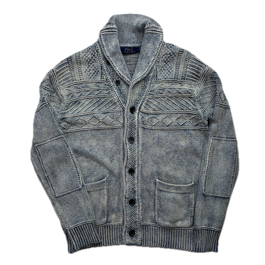 Polo Ralph Lauren Arran Knit Cardigan Faded Blue Indigo (Cotton) - S