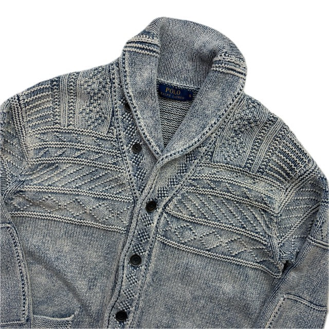 Polo Ralph Lauren Arran Knit Cardigan Faded Blue Indigo (Cotton) - S