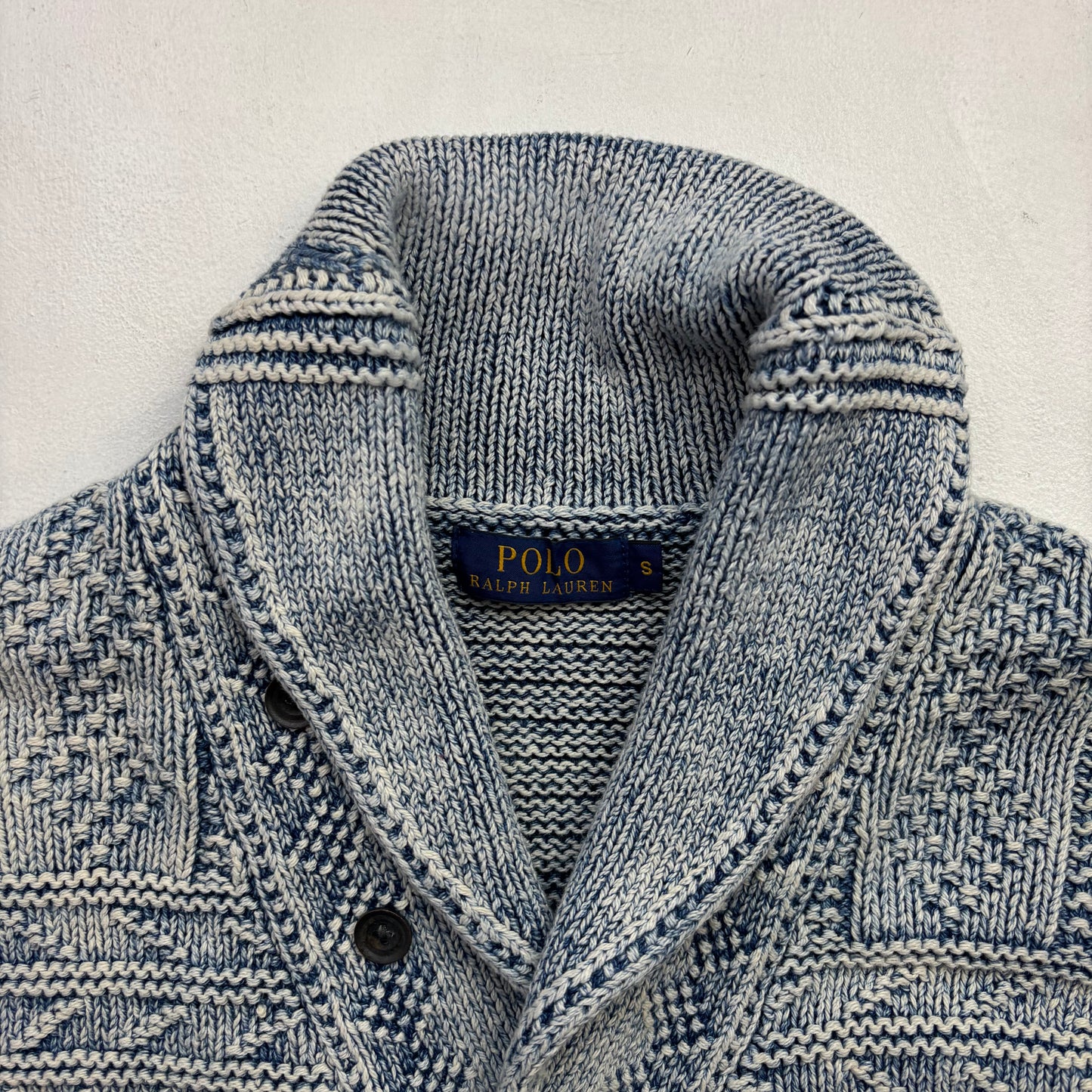 Polo Ralph Lauren Arran Knit Cardigan Faded Blue Indigo (Cotton) - S