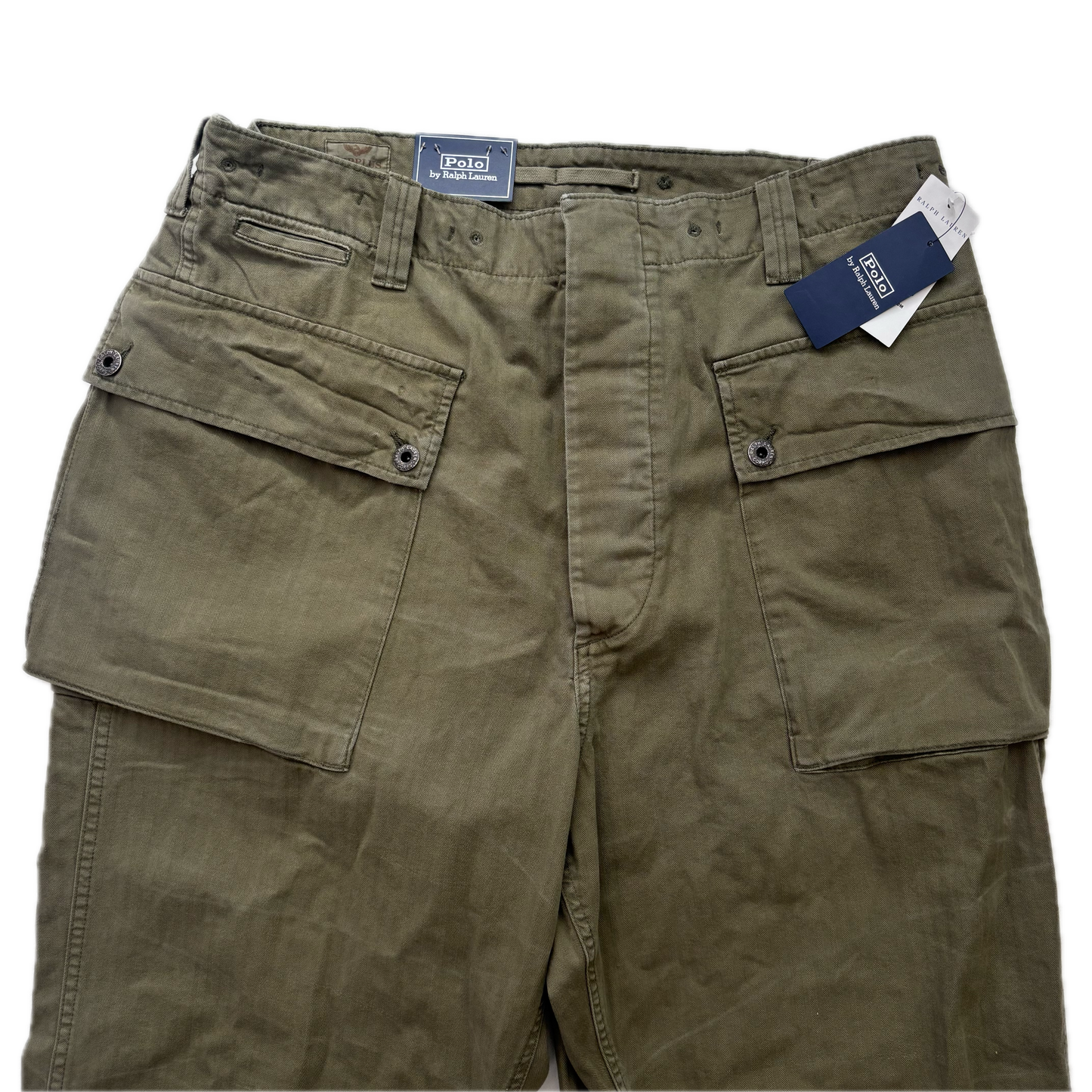 Polo Ralph Lauren Green Field Cargo Trouser Military Utility Pants Relaxed Fit - 36x32