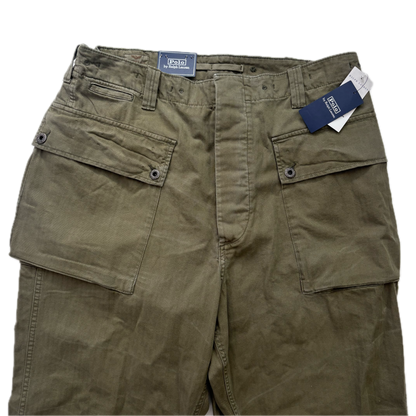 Polo Ralph Lauren Green Field Cargo Trouser Military Utility Pants Relaxed Fit - 36x32