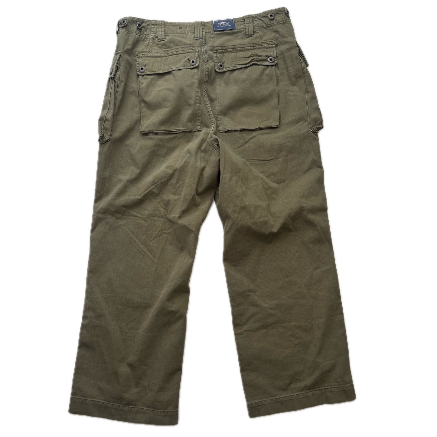 Polo Ralph Lauren Green Field Cargo Trouser Military Utility Pants Relaxed Fit - 36x32