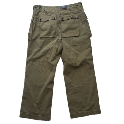 Polo Ralph Lauren Green Field Cargo Trouser Military Utility Pants Relaxed Fit - 36x32