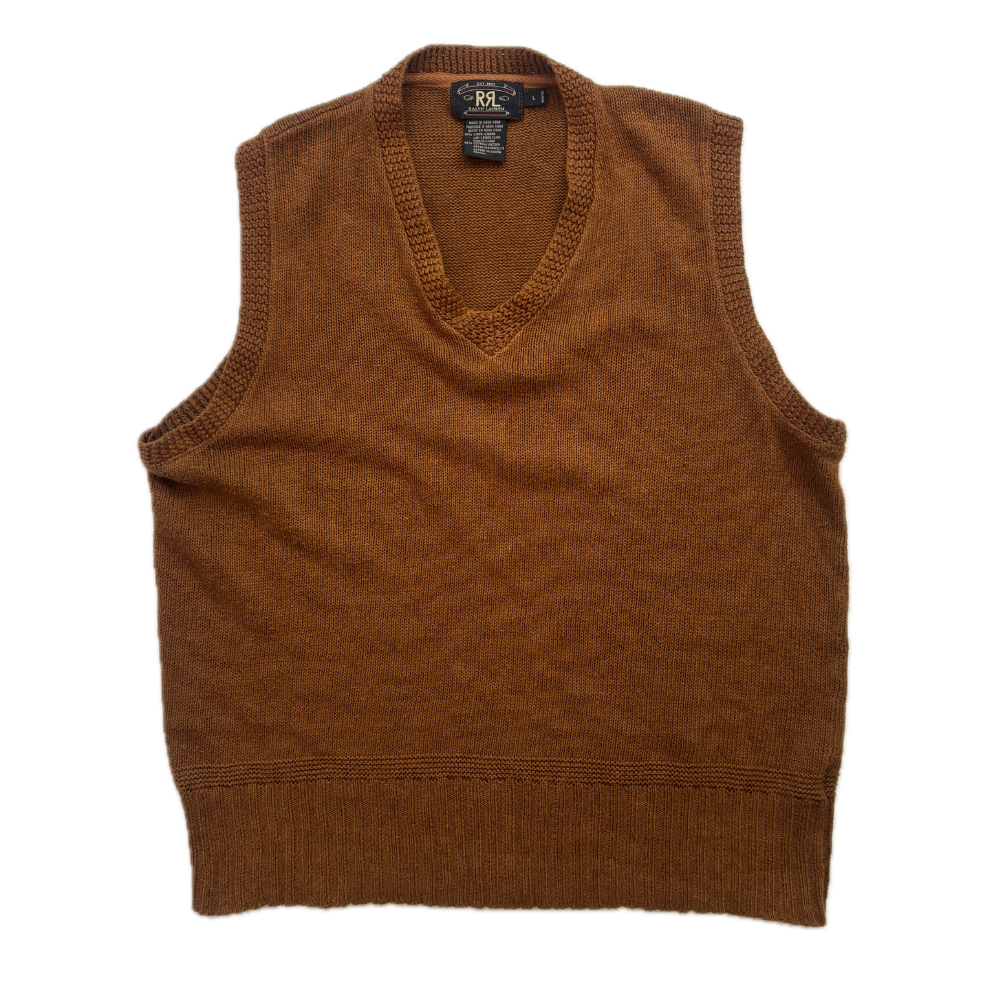 RRL Rust Sweater Vest Tank Top (Linen Cotton) - L