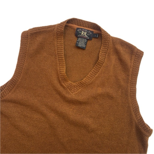 RRL Rust Sweater Vest Tank Top (Linen Cotton) - L