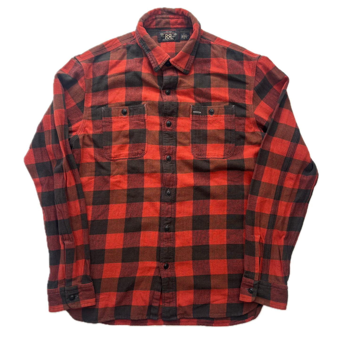 RRL Red Black Buffalo Plaid Work Shirt (Cotton) - M
