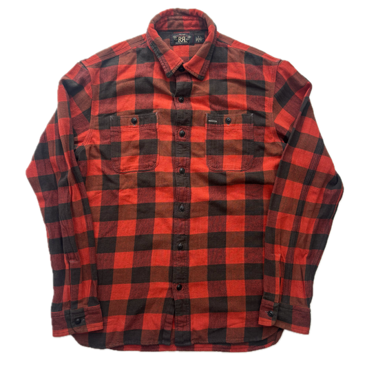 RRL Red Black Buffalo Plaid Work Shirt (Cotton) - M