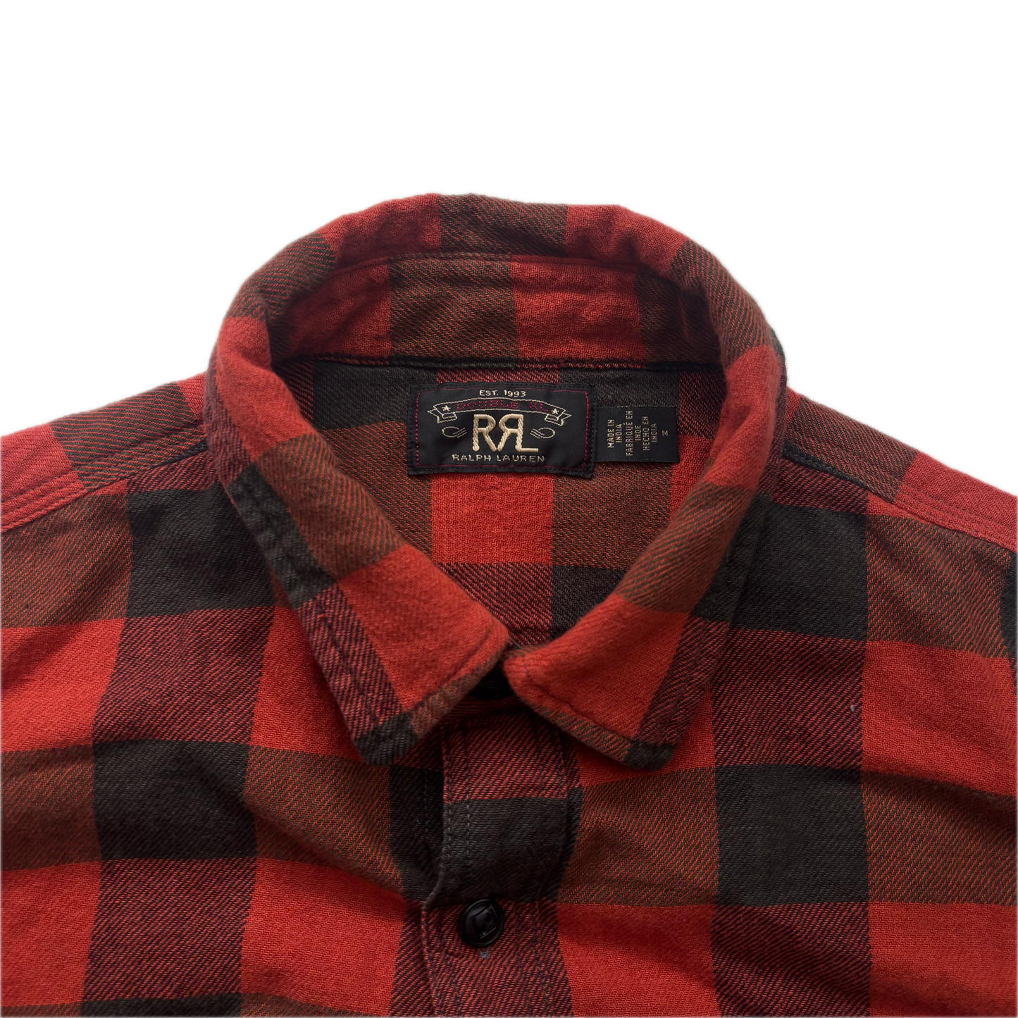 RRL Red Black Buffalo Plaid Work Shirt (Cotton) - M