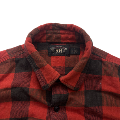 RRL Red Black Buffalo Plaid Work Shirt (Cotton) - M