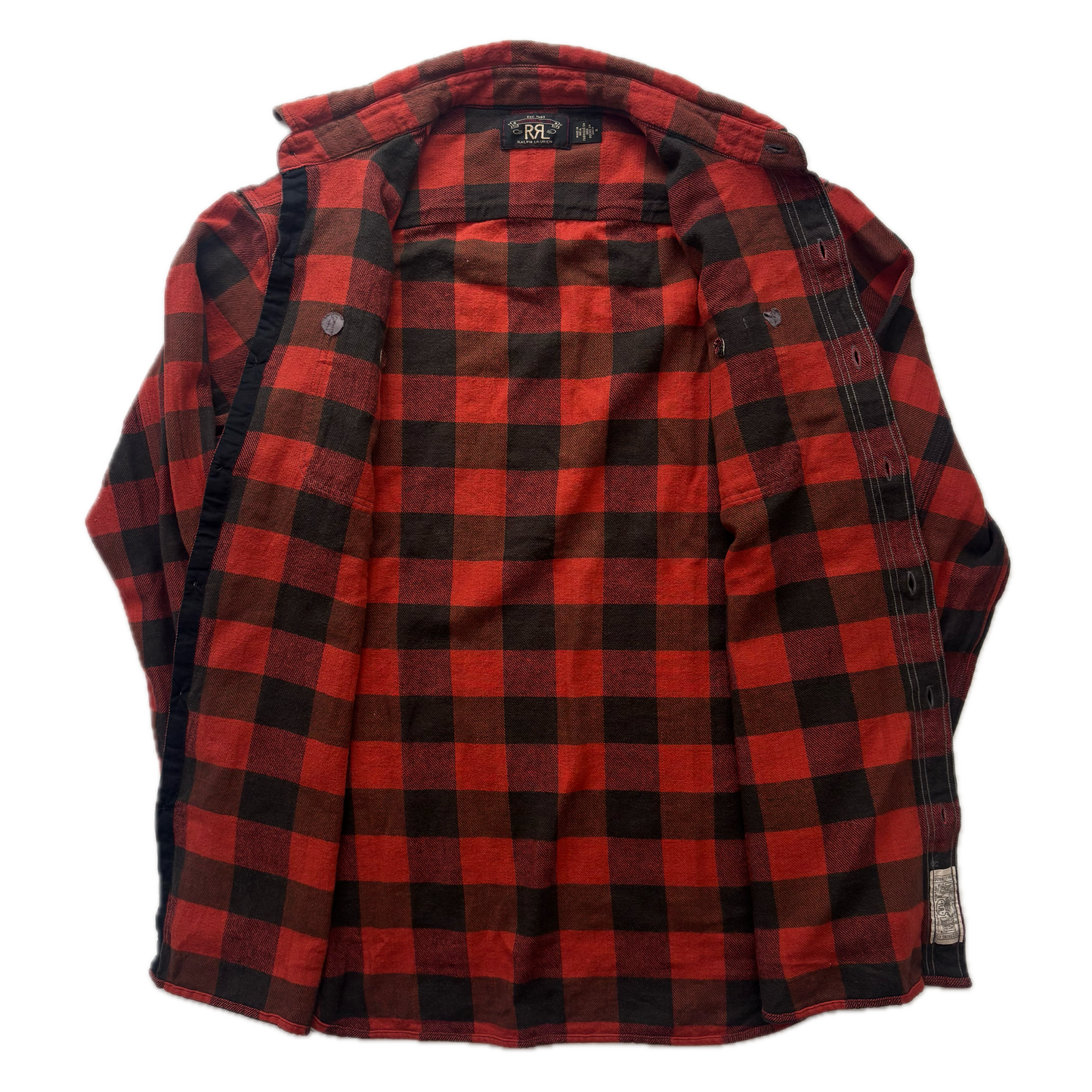 RRL Red Black Buffalo Plaid Work Shirt (Cotton) - M
