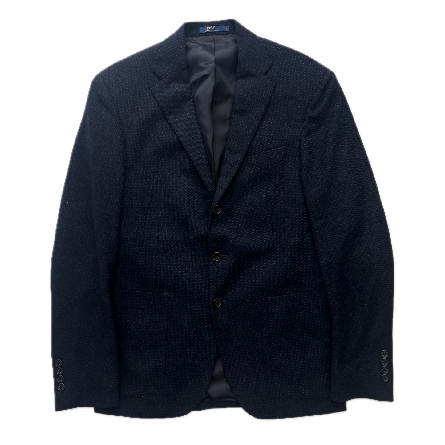 Polo Ralph Lauren Navy Blue Tweed Blazer Sports Coat (Lambswool) - 36S