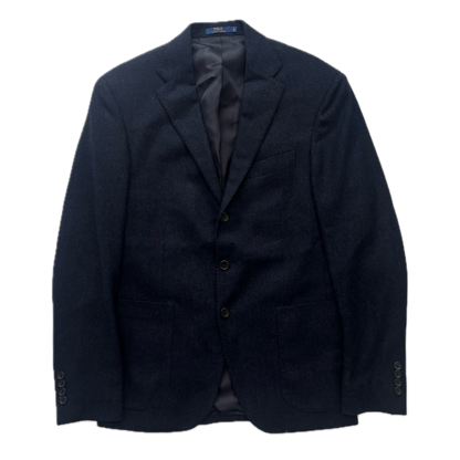 Polo Ralph Lauren Navy Blue Tweed Blazer Sports Coat (Lambswool) - 36S