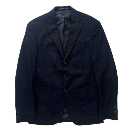 Polo Ralph Lauren Navy Blue Tweed Blazer Sports Coat (Lambswool) - 36S