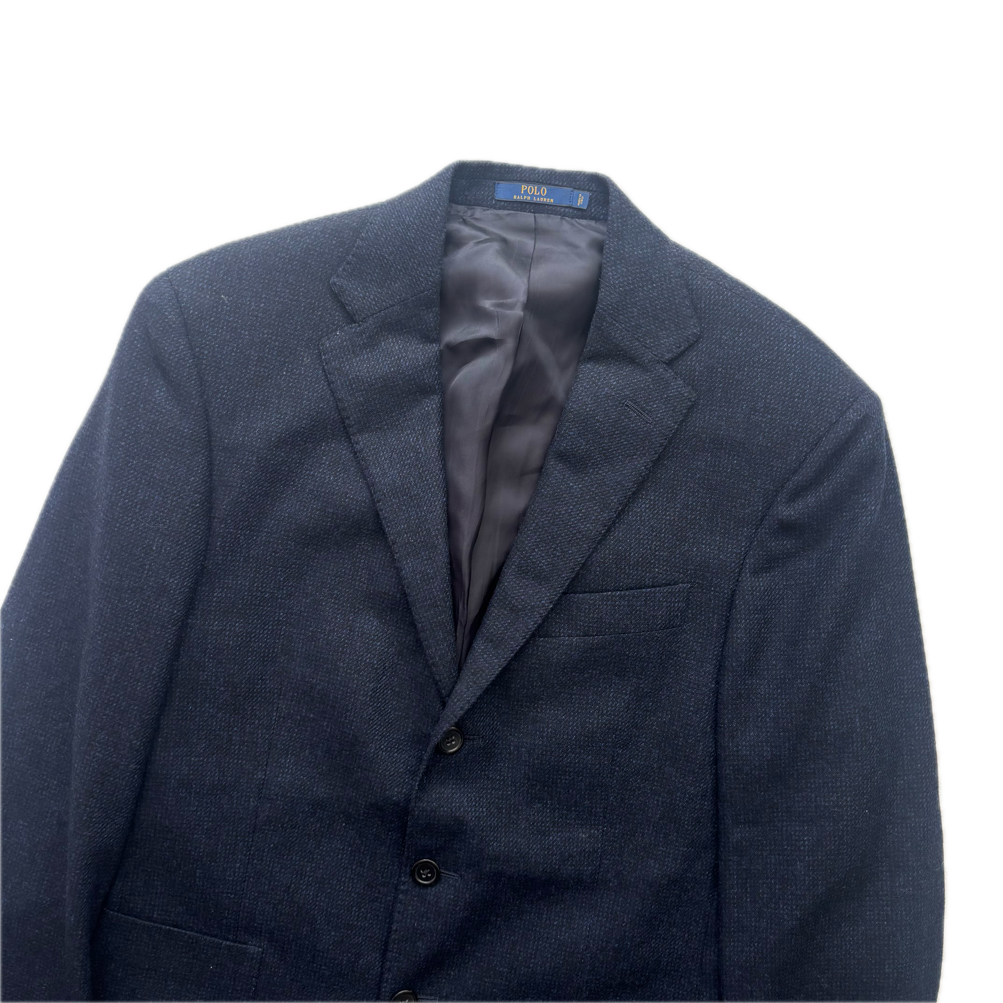 Polo Ralph Lauren Navy Blue Tweed Blazer Sports Coat (Lambswool) - 36S