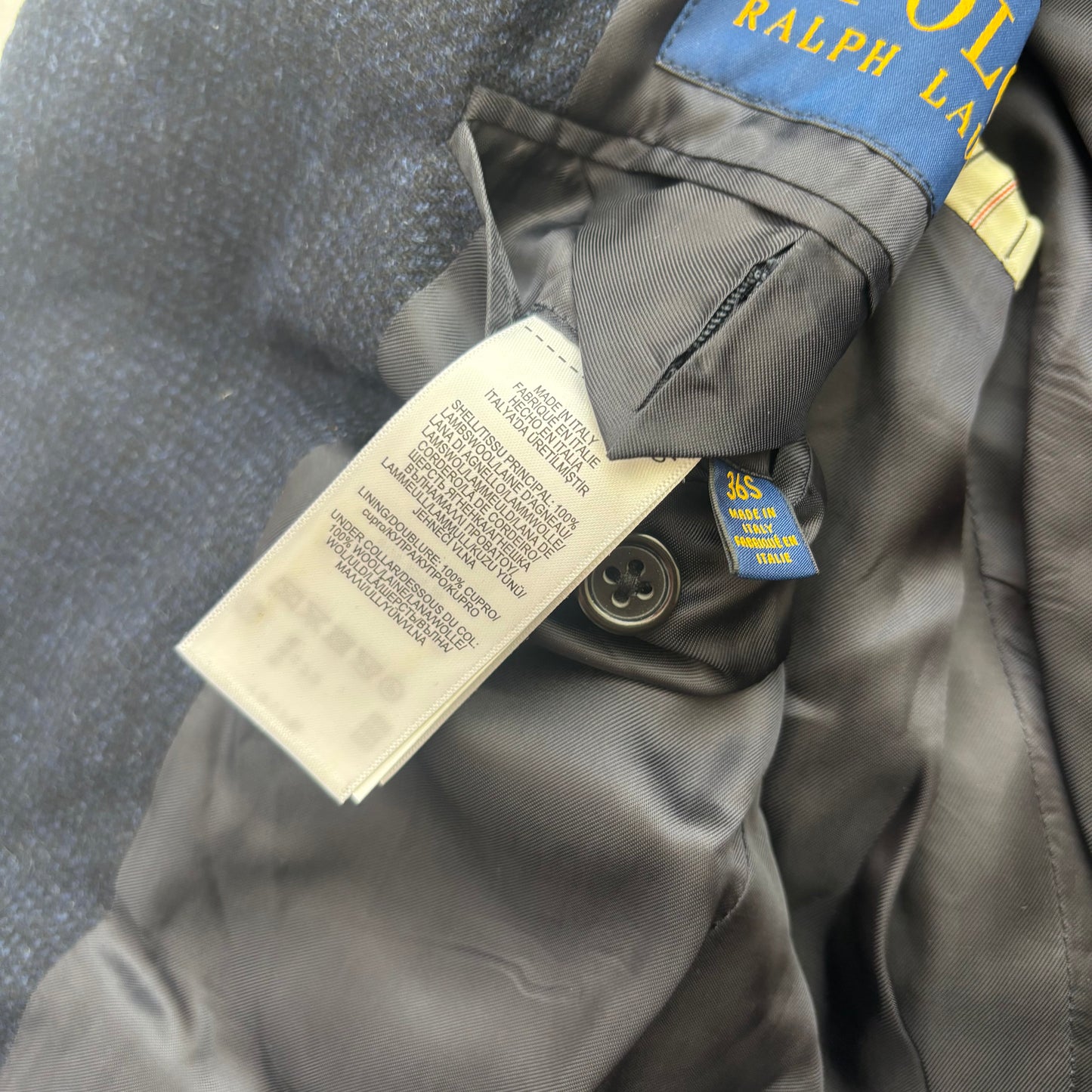 Polo Ralph Lauren Navy Blue Tweed Blazer Sports Coat (Lambswool) - 36S