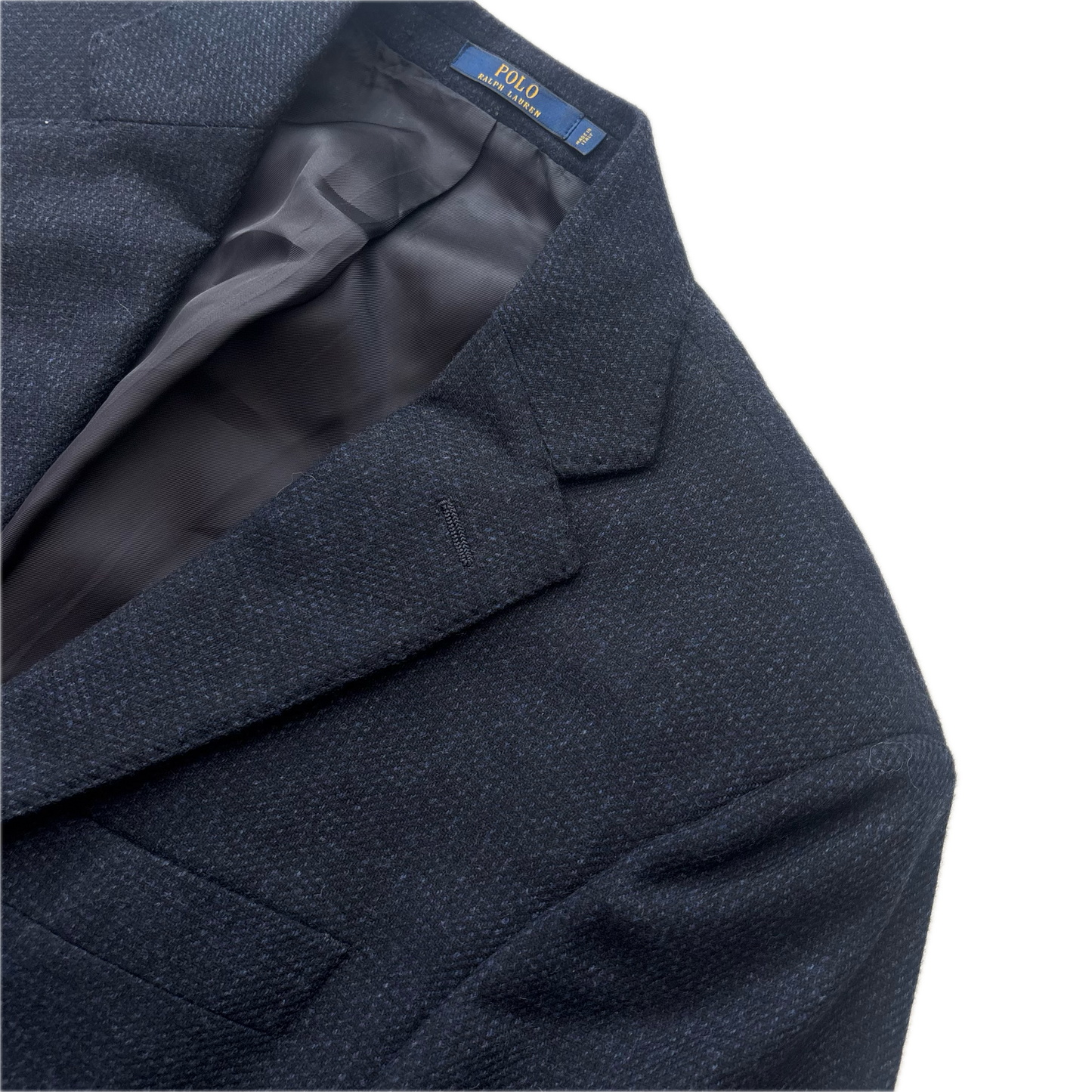Polo Ralph Lauren Navy Blue Tweed Blazer Sports Coat (Lambswool) - 36S