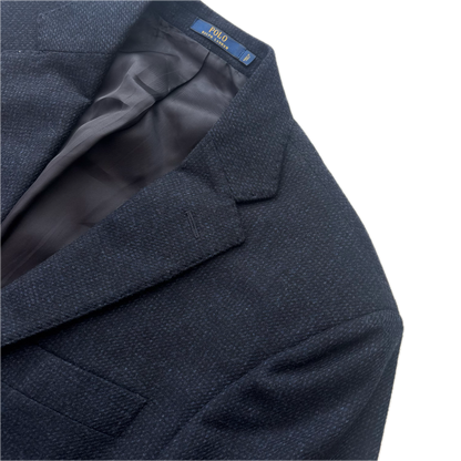 Polo Ralph Lauren Navy Blue Tweed Blazer Sports Coat (Lambswool) - 36S