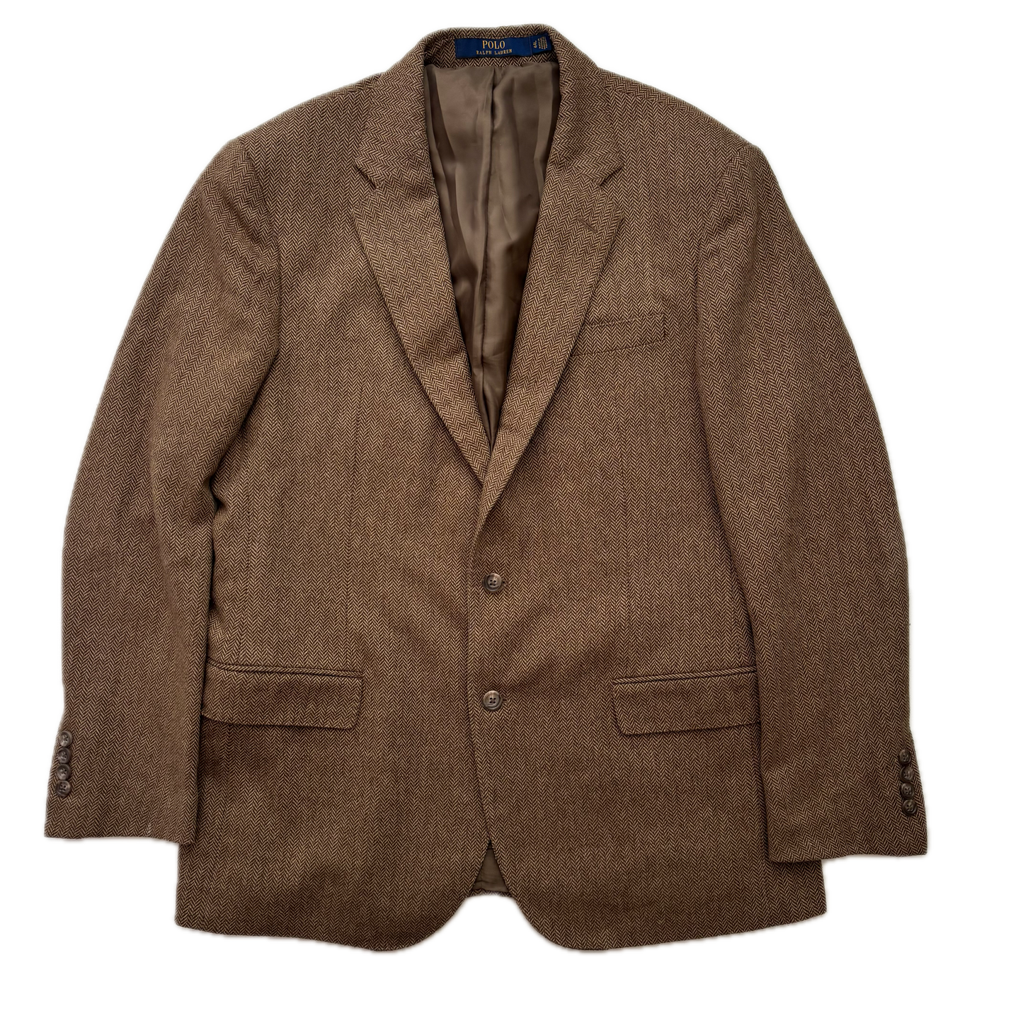 Polo Ralph Lauren Brown Herringbone Blazer (Wool Polyester Nylon) - 44L