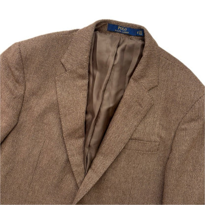Polo Ralph Lauren Brown Herringbone Blazer (Wool Polyester Nylon) - 44L