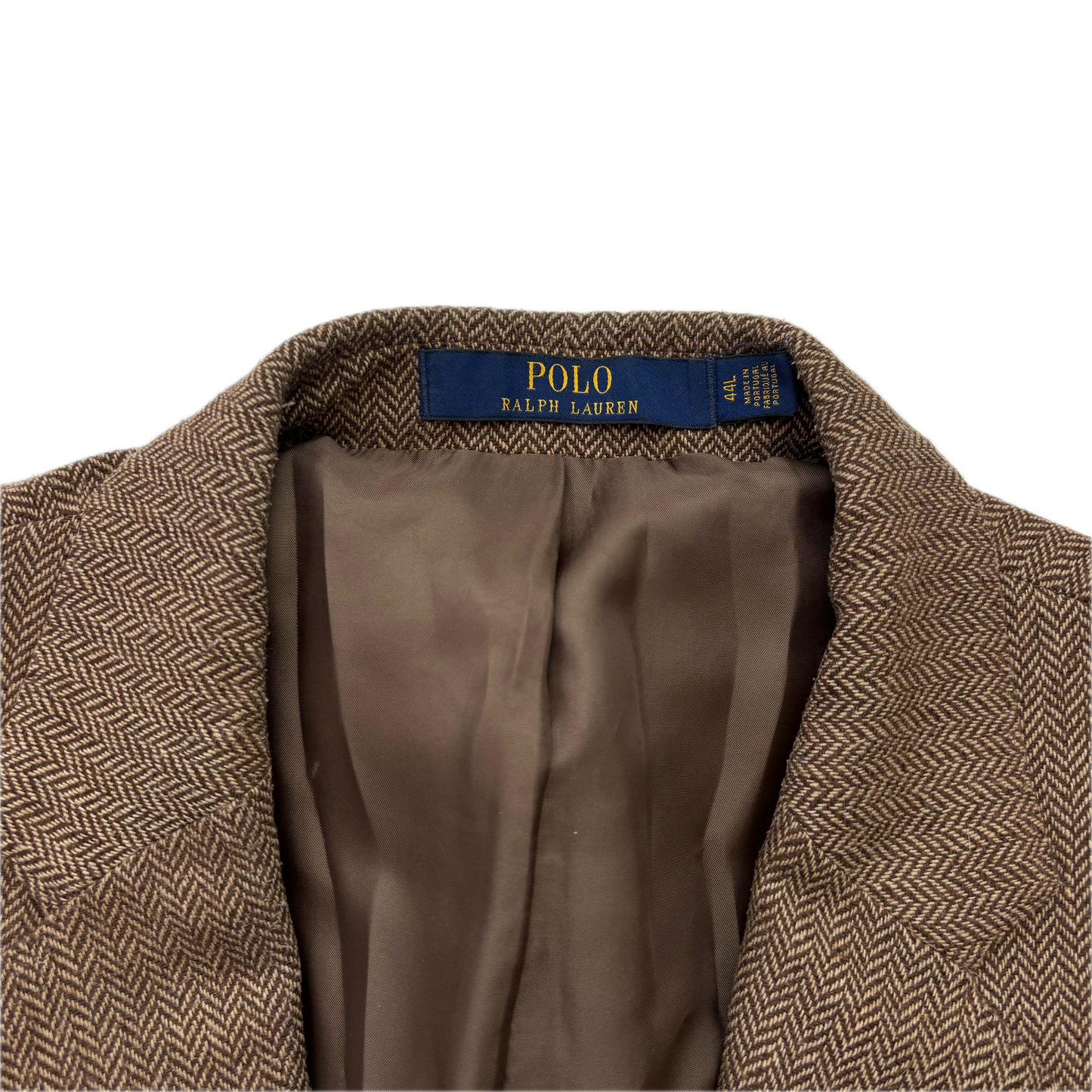 Polo Ralph Lauren Brown Herringbone Blazer (Wool Polyester Nylon) - 44L