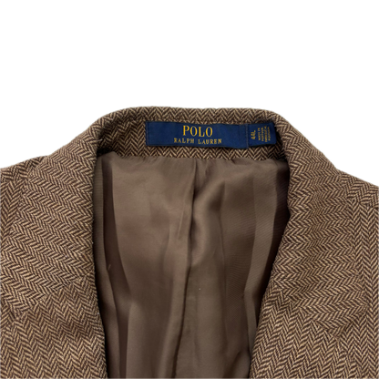 Polo Ralph Lauren Brown Herringbone Blazer (Wool Polyester Nylon) - 44L