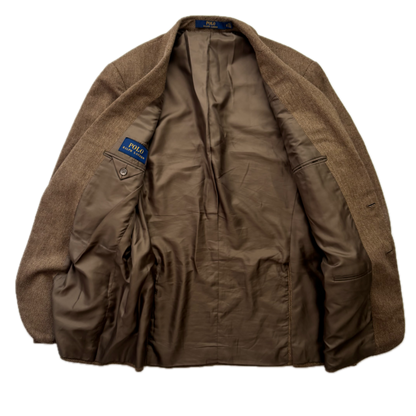 Polo Ralph Lauren Brown Herringbone Blazer (Wool Polyester Nylon) - 44L