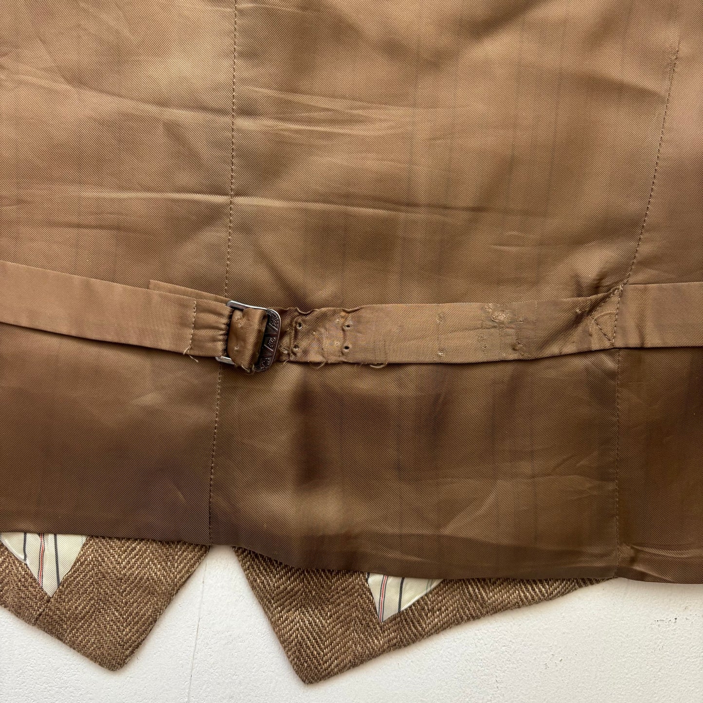 Polo Ralph Lauren Brown Herringbone Waistcoat (Flax) - 38R