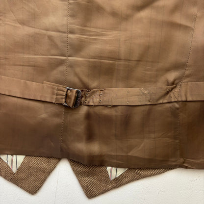 Polo Ralph Lauren Brown Herringbone Waistcoat (Flax) - 38R