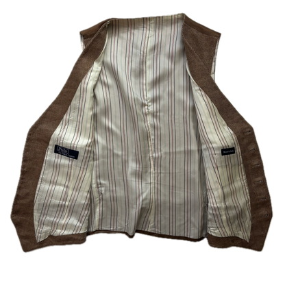 Polo Ralph Lauren Brown Herringbone Waistcoat (Flax) - 38R