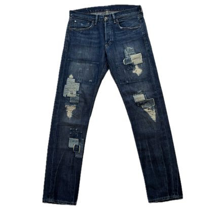 Denim & Supply Ralph Lauren Patchwork Distressed Slim Jeans - 32x34