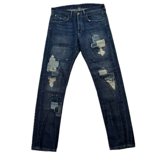 Denim & Supply Ralph Lauren Patchwork Distressed Slim Jeans - 32x34