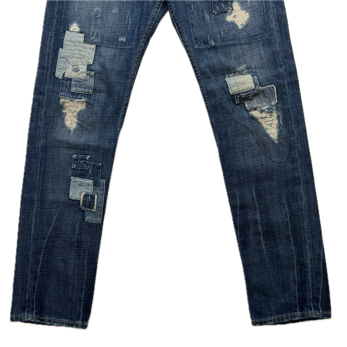 Denim & Supply Ralph Lauren Patchwork Distressed Slim Jeans - 32x34