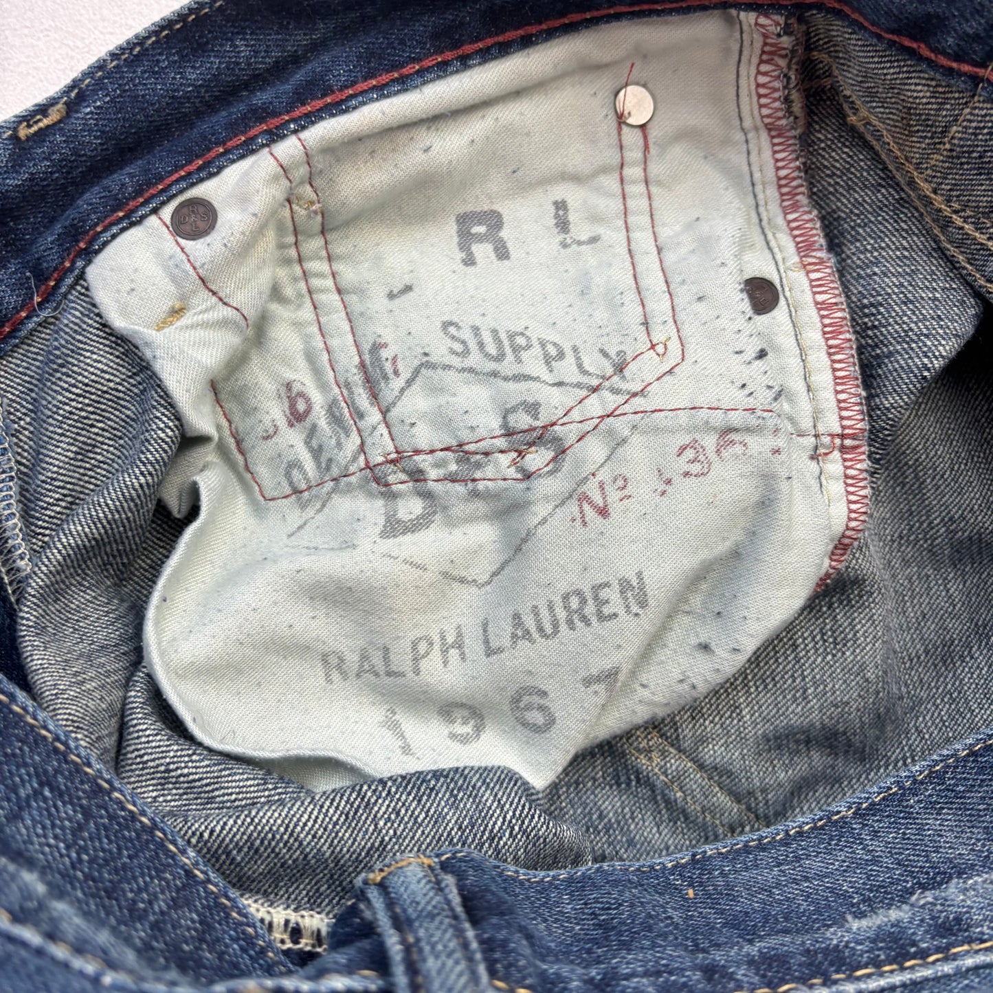 Denim & Supply Ralph Lauren Patchwork Distressed Slim Jeans - 32x34