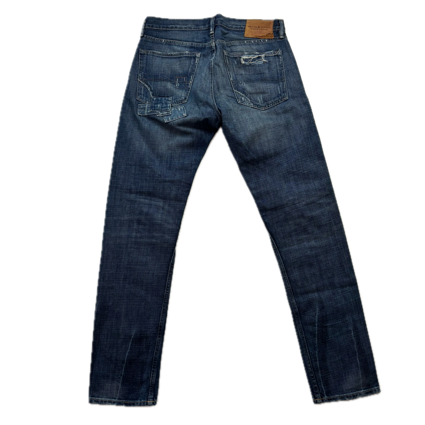Denim & Supply Ralph Lauren Patchwork Distressed Slim Jeans - 32x34