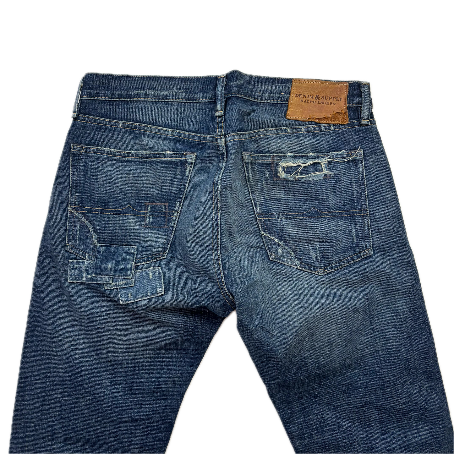 Denim & Supply Ralph Lauren Patchwork Distressed Slim Jeans - 32x34