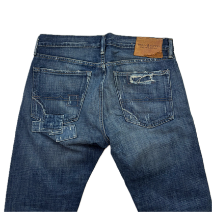Denim & Supply Ralph Lauren Patchwork Distressed Slim Jeans - 32x34