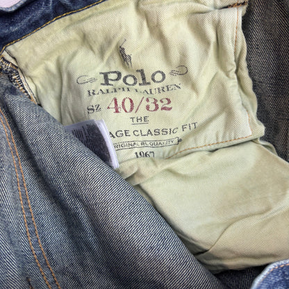 Polo Ralph Lauren Vintage Classic Fit Jeans Mojave Desert Patch Distressed - 40x32