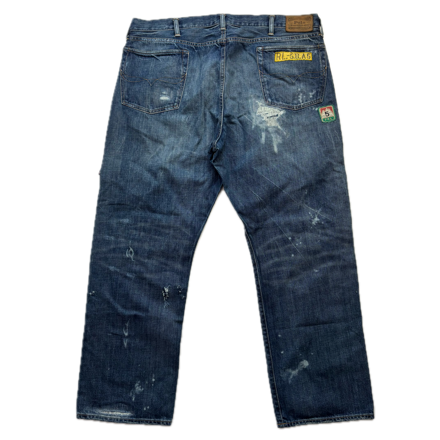 Polo Ralph Lauren Vintage Classic Fit Jeans Mojave Desert Patch Distressed - 40x32