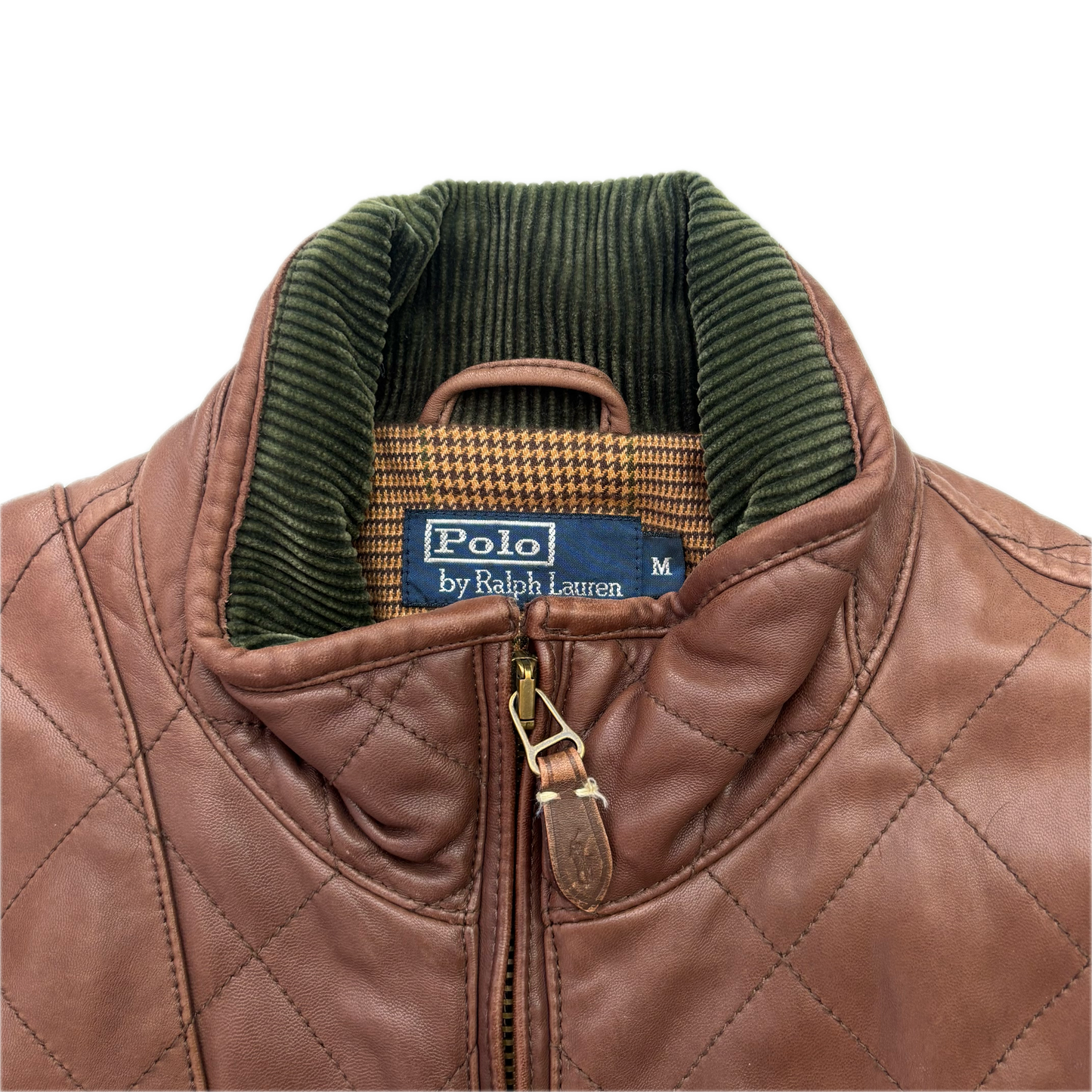 Polo Ralph Lauren Brown Lambskin Leather Quilted Equestrian Jacket - M