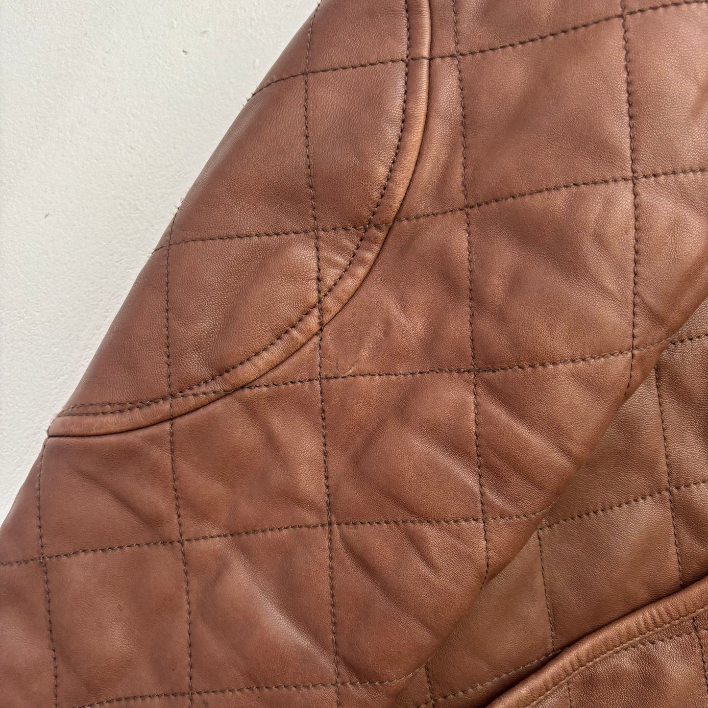 Polo Ralph Lauren Brown Lambskin Leather Quilted Equestrian Jacket - M