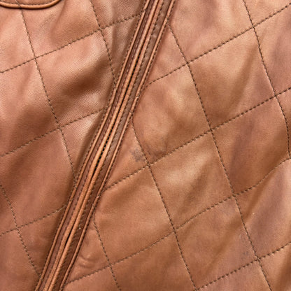 Polo Ralph Lauren Brown Lambskin Leather Quilted Equestrian Jacket - M