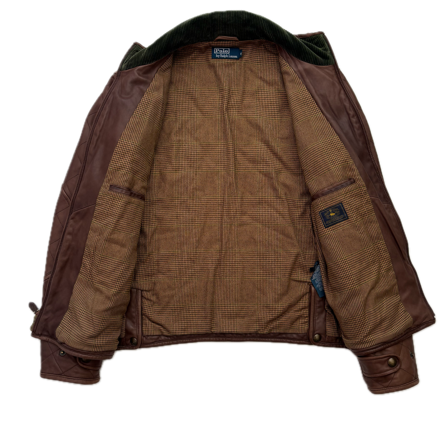 Polo Ralph Lauren Brown Lambskin Leather Quilted Equestrian Jacket - M